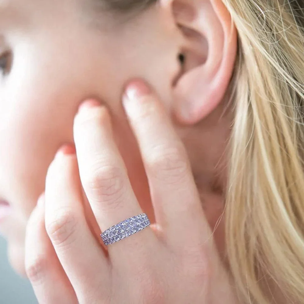 😍Dainty CZ Trendy Fashion Eternity Wedding/Engagement Ring for Women, K957